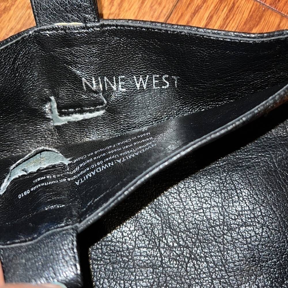 Nine West vintage Black Heeled ankle leather  boots Sz 9.5 - Picture 14 of 15